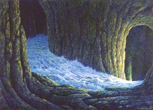 Underjordisk flod Malet af Daniel Goldenberg